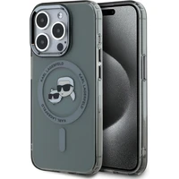 Karl Lagerfeld IML K&CH Heads Metal Frame MagSafe zadní kryt pro iPhone 15 Pro černý - Pouzdra