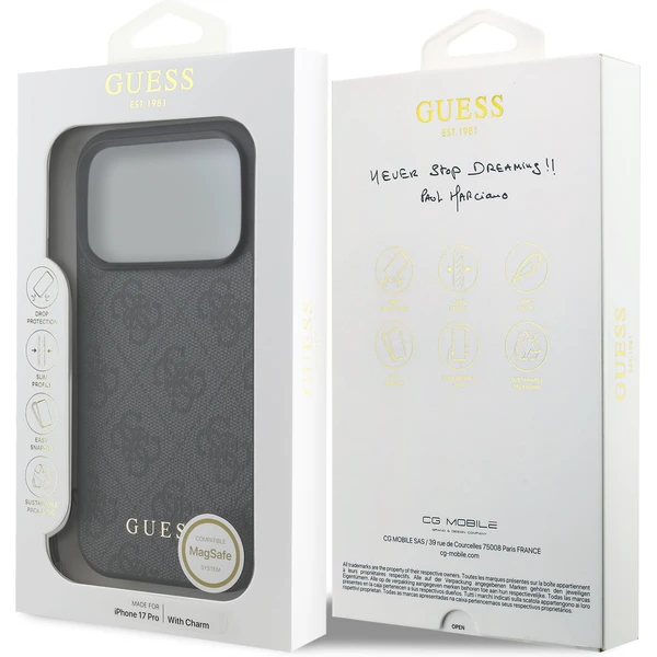 Guess 4G Charm kryt iPhone 17 Pro šedý - Pouzdra - Obrázek 5e641a41393347de98177d319ee8b6f6