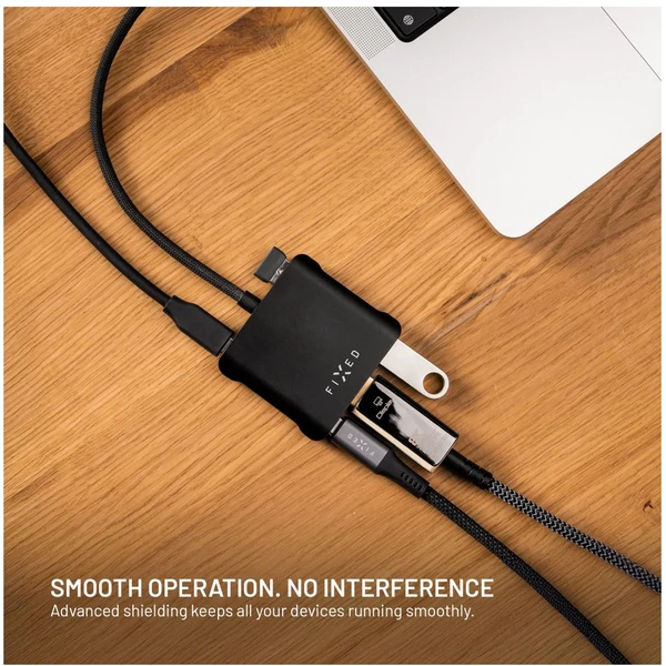 FIXED HUB Quadri hliníkový USB-C hub pro notebooky, 140W, PD 3.1, vesmírně černý - USB huby - Obrázek 5f0f1d2b14574b14b37bff715c5bb898