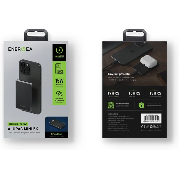 ENERGEA AluPac Mini 5K, MagSafe hliníková powerbanka, 5000mAh, černá - Powerbanky - Obrázek 5f591e3acad44707bf13f9cace7778c6