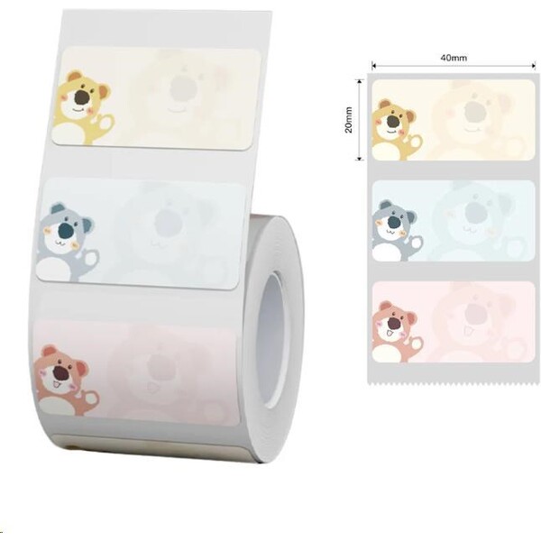 Niimbot štítky T 40x20mm 320ks pro B21, B21S, B3, B1S Medvídci