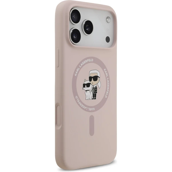 Karl Lagerfeld Liquid Silicone Karl and Choupette MagSafe kryt iPhone 17 Pro Max růžový - Pouzdra - Obrázek 5faf8b57162e4986898afd1a933f3827
