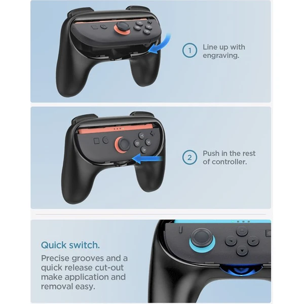 Spigen Joy-Con Grip NS100 držáky pro Nintendo Switch 2 černý - Konzolové příslušenství - Obrázek 5fe9cd3b16964e26b9036972ec56cb74