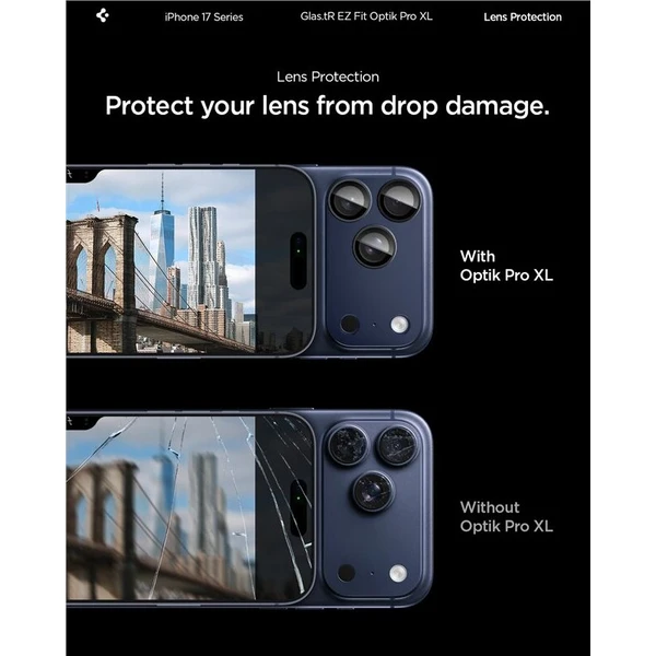 Spigen Glass tR EZ Fit Optik Pro XL sklo na fotoaparát iPhone 17 Pro Max tmavě modré - Ochranné folie a skla - Obrázek 5febd84cacc343389ce812a6a1d43278