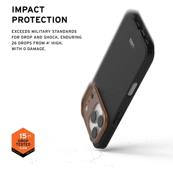 UAG Fibr Armr MagSafe kryt iPhone 17 Pro kevlar černý/bronzový - Pouzdra - Obrázek 6048f9073b2c4391bb087ef8e883d8cd