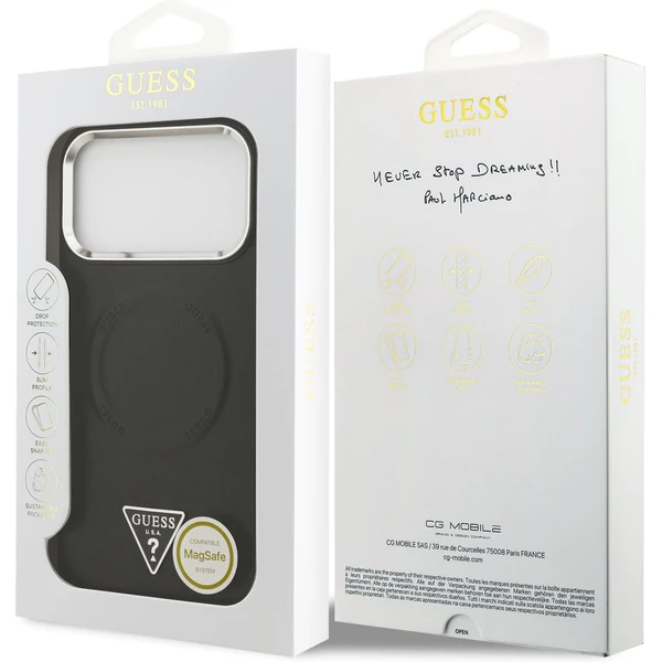 Guess PU Leather Triangle Logo MagSafe kryt iPhone 17 Pro černý - Pouzdra - Obrázek 6092f6492ed1483f9e79a883320d4c57