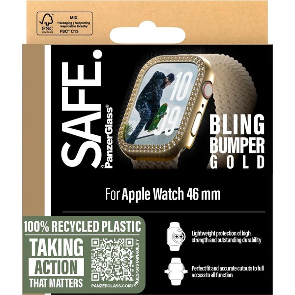 PanzerGlass® SAFE Apple Watch 10/11 (46mm) bumper třpytivě zlatý rámeček - Pouzdra - Obrázek 6093fae9d41c422ca3488773f4cfc75d