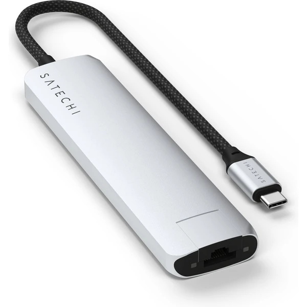 Satechi 7v1 USB-C Slim víceportový adaptér s Ethernetem stříbrný - USB huby - Obrázek 60OC000J01