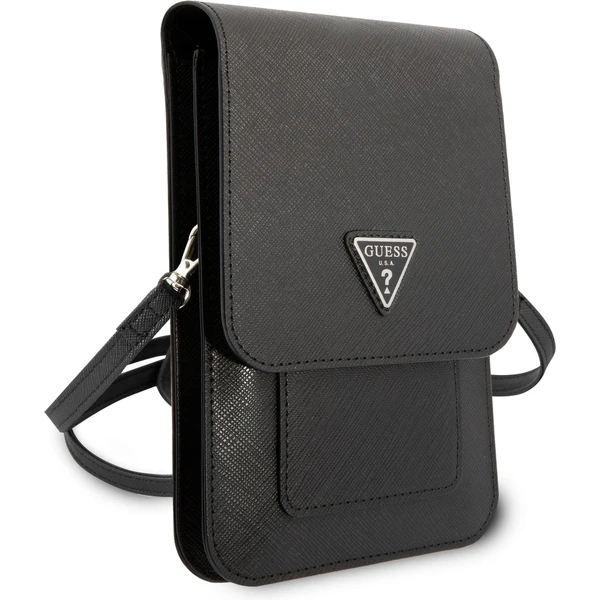 Guess PU Saffiano Triangle Logo Phone Bag černé - Pouzdra - Obrázek 60RC100501