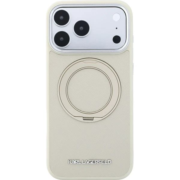 Karl Lagerfeld PU Saffiano Ring Stand MagSafe kryt iPhone 18 Pro béžový - Pouzdra - Obrázek 60da65b425484a96b5b3b09419fa9b79