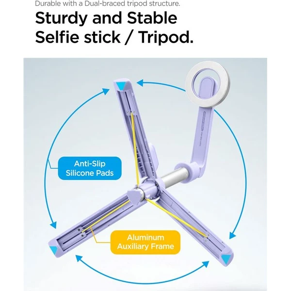 Spigen MagSafe Tripod Selfie Stick fialová - Držáky - Obrázek 60ef290d56604686bfb42d761744dc1f