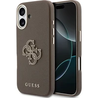 Guess PU Resin Logo kryt iPhone 17 hnědý - Pouzdra