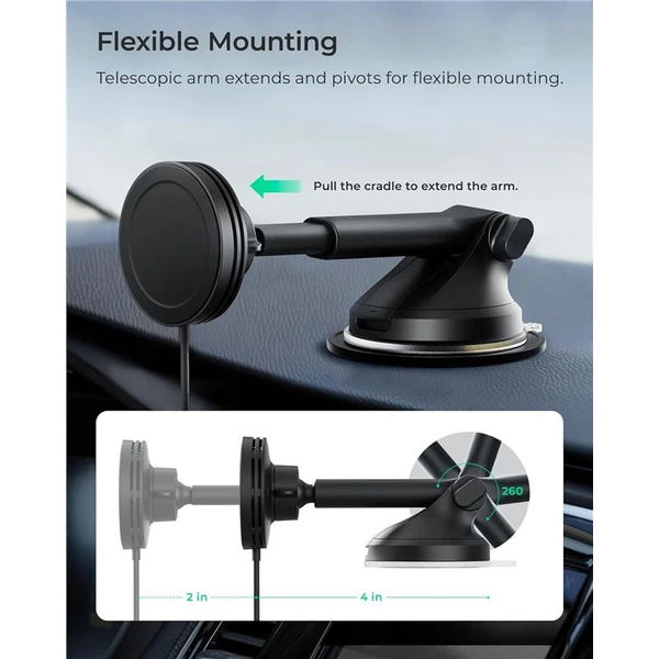 iOttie Velox MagSafe Qi2 Wireless Dash & Windshield Mount držák do auta černý - Držáky - Obrázek 6112f11dac0c437f9abf55106f8cbf51