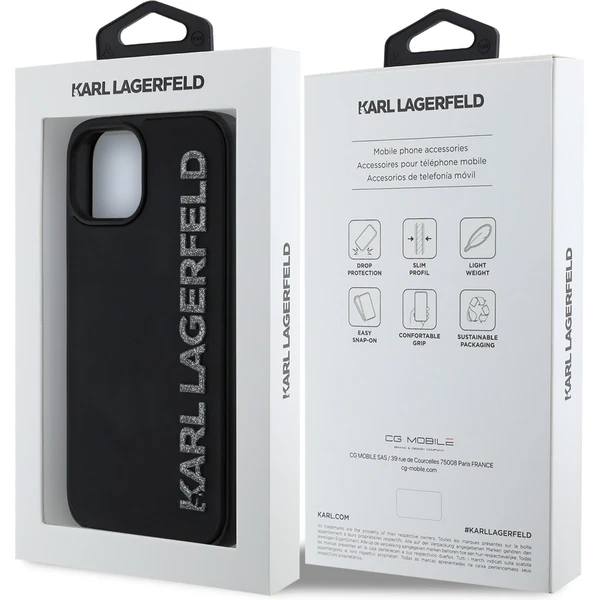 Karl Lagerfeld 3D Rubber Glitter Logo kryt iPhone 13 černý - Pouzdra - Obrázek 61876c65bde4470382b6f2938c56841d