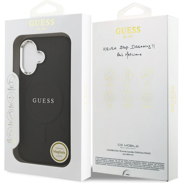 Guess PU Saffiano MagSafe kryt iPhone 17 černý - Pouzdra - Obrázek 619b0b4fb9b340dea89c9d9eb4045eaf