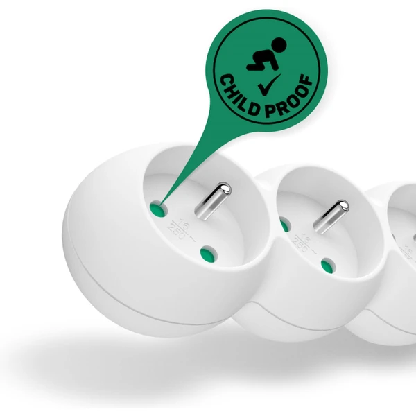 CONNECT IT prodlužovací kabel 230V 5 zásuvek s vypínačem 3m bílý - Zásuvky - Obrázek 61CA000O01