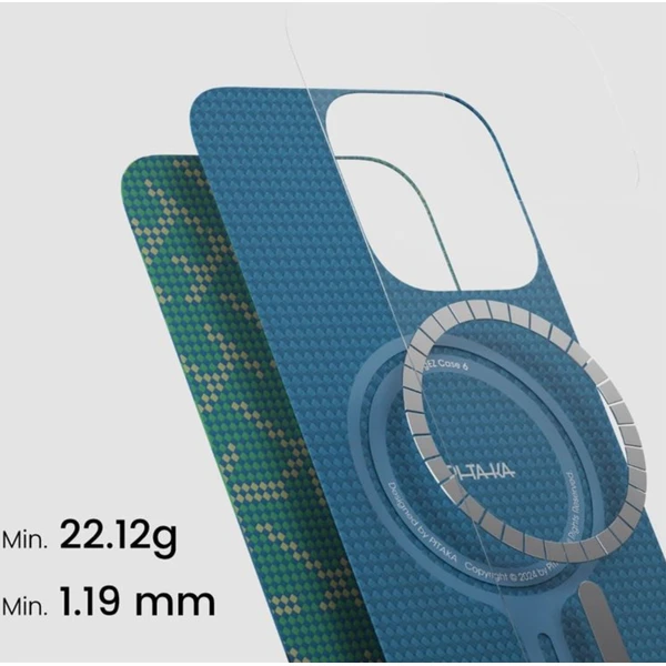 Pitaka Tactile Woven Case kryt iPhone 16 Pro Max PTK Green/Gold - Pouzdra - Obrázek 61GF000L01