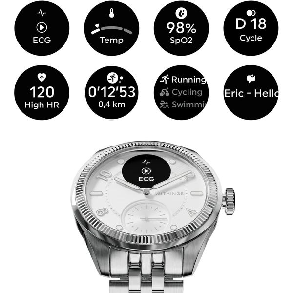 Withings Scanwatch Nova Brilliant Edition 39mm stříbrné - Chytré hodinky - Obrázek 61KA000P01