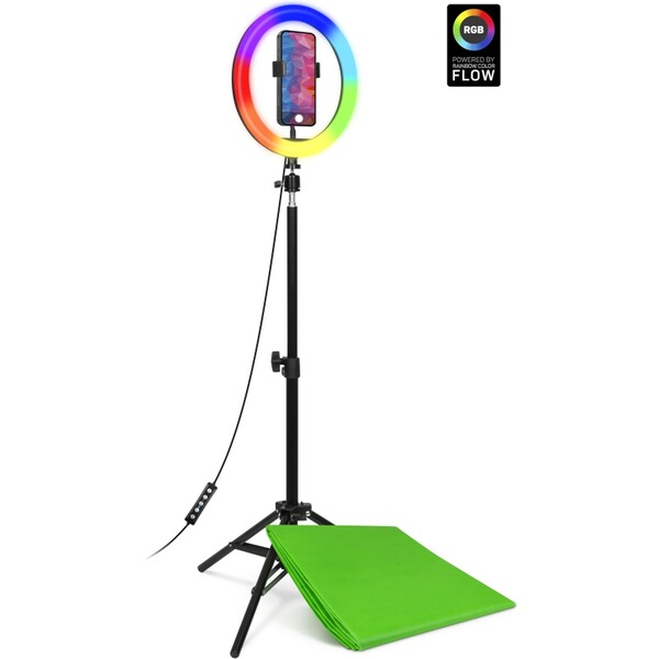 CONNECT IT Streaming Box Selfie10Ring kruhové 10" RGB LED světlo CLI-5000-SM Černá