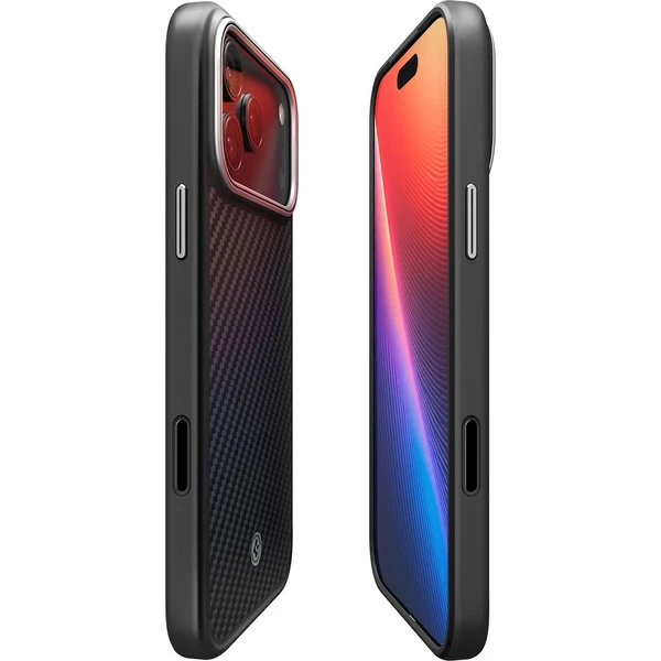 Spigen Enzo Aramid T kryt iPhone 17 Pro black/silver - Pouzdra - Obrázek 61OH000K01