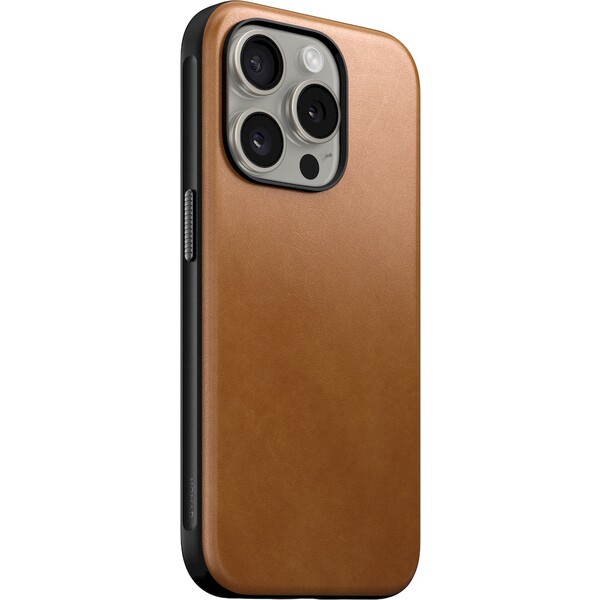 Nomad Modern Leather Case, english tan - iPhone 15 Pro (NM01615385) Hnědobéžová