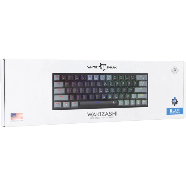 White Shark WAKIZASHI 2 Blue (US) černošedá - Klávesnice - Obrázek 61RB000K01