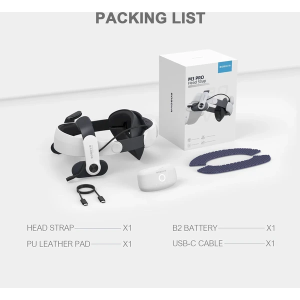 BOBOVR M3 Pro Head Strap pro Oculus Quest 3 / Quest 3S + baterie - Pomůcky pro virtuální realitu - Obrázek 61RF000O01