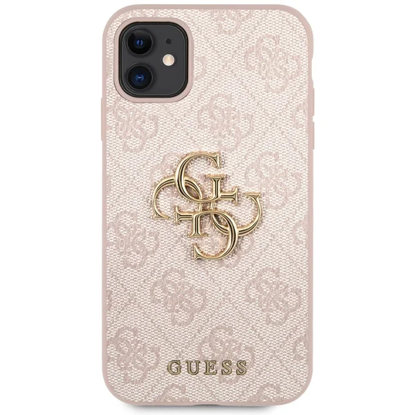 Guess PU 4G Metal Logo kryt iPhone 11 růžový - Pouzdra - Hlavní obrázek