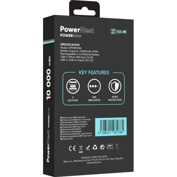 OBAL:ME PowerNest Powerbanka 10000mAh černá - Powerbanky - Obrázek 61a85a4a3bab48a395a9597efea63957