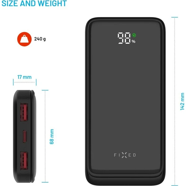 FIXED Zen2 10 powerbanka s LCD displejem a PD 20W, 10 000 mAh, černá - Powerbanky - Obrázek 61d5e1ba64724fc1861a76d9b380b9cb