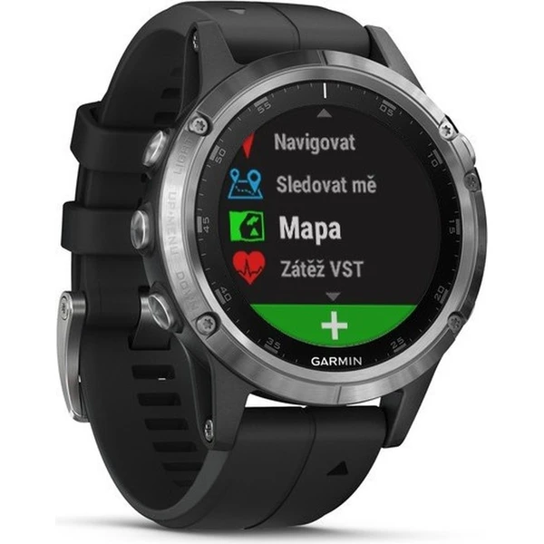 Garmin Fenix 5 Plus stříbrné/černý pásek - Chytré hodinky - Obrázek 622T000101