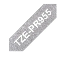 Brother TZe-PR955 páska bílá na stříbrném 24 mm - Pásky pro štítkovače