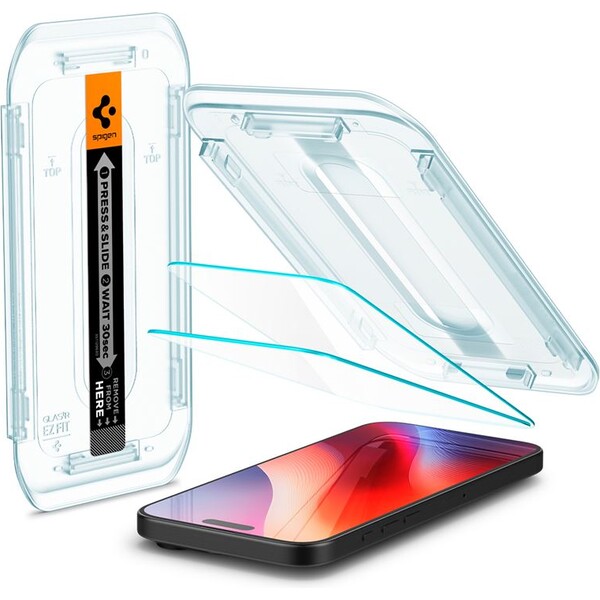 Spigen Glass tR EZ Fit tvrzené sklo iPhone 16 Pro čiré (2-pack)