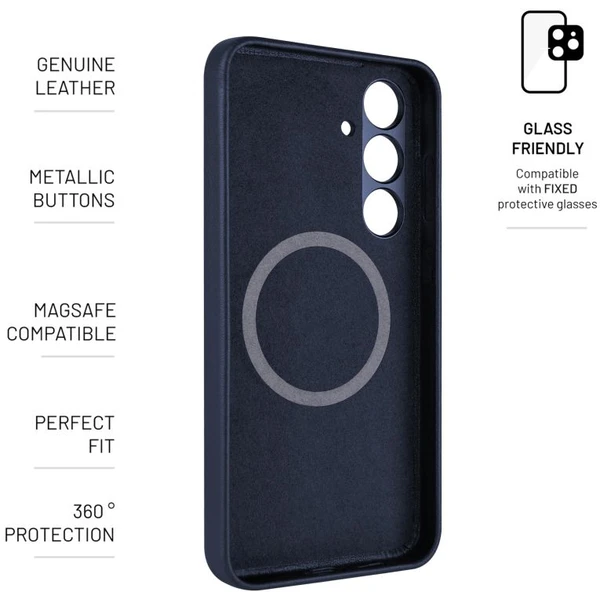 FIXED MagLeather kožený kryt s MagSafe Samsung Galaxy S24+ modrý - Pouzdra - Obrázek 6271000K01