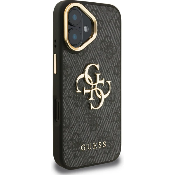 Guess PU 4G Metal Logo Stand Camera Frame kryt iPhone 16 černý - Pouzdra - Obrázek 628a3147feb74d6584d117e48e2aaa5c