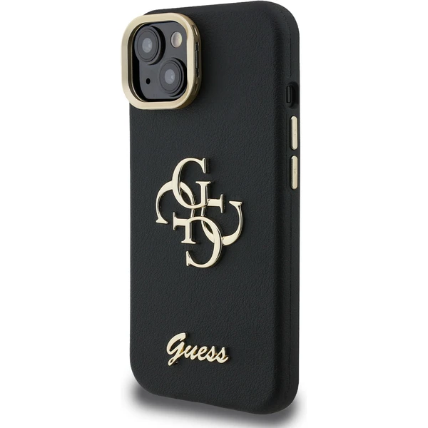 Guess PU Grained 4G Logo Stand Camera Frame kryt iPhone 15 černý - Pouzdra - Obrázek 6290b8128afc4b358cc330a96a5488b4