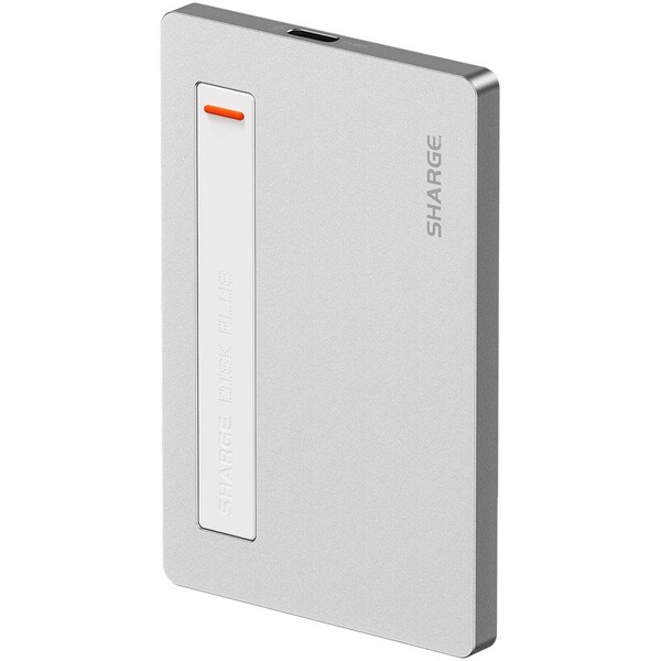 SHARGE Disk Plus SSD pouzdro s USB-C kabelem stříbrné