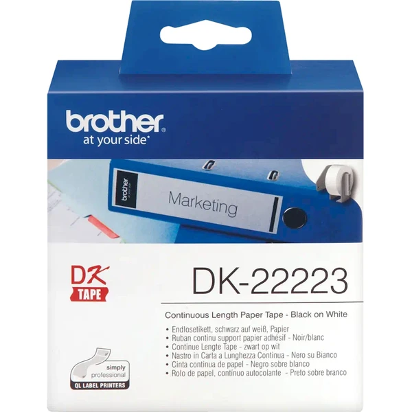 Brother DK-22223 papírová páska černá na bílé šířka 50 mm - Pásky pro štítkovače - Obrázek 62I9000P01