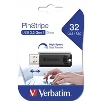 VERBATIM Flash Disk PinStripe USB 3.0, 32GB - černý - Flashdisky