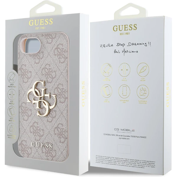 Guess PU 4G Metal Logo kryt iPhone 17e/16e růžový - Pouzdra - Obrázek 62e97149cd634f36b58c0ad97622c53f