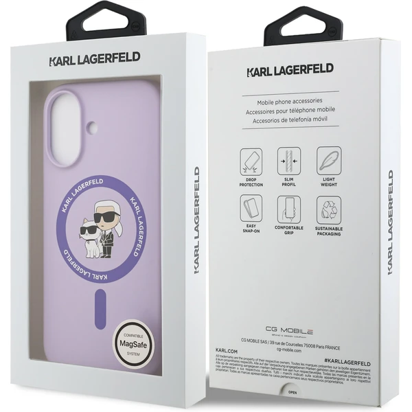 Karl Lagerfeld Liquid Silicone Karl and Choupette MagSafe kryt iPhone 17 fialový - Pouzdra - Obrázek 62eec0a2e0f34673a45e588fd4243576
