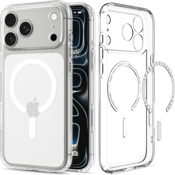 Spigen Ultra Hybrid MagSafe kryt iPhone 18 Pro/17 Pro clear white