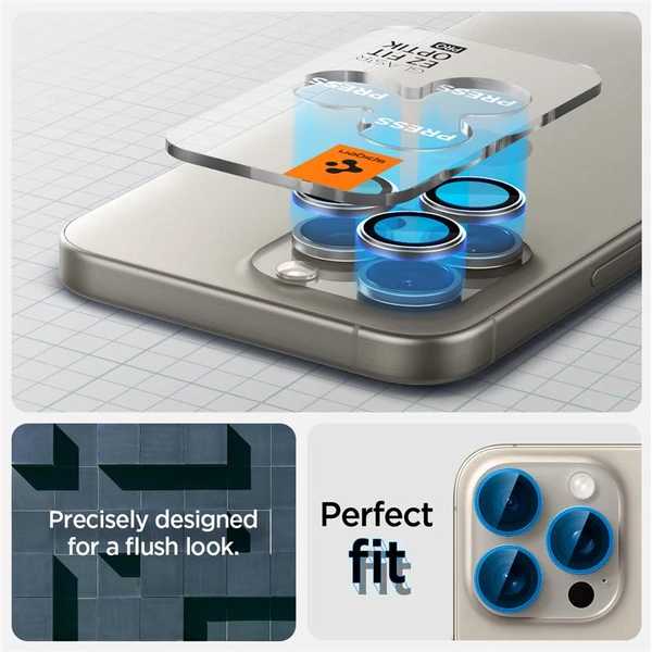 Spigen Glass tR EZ Fit Optik Pro skla iPhone 17-14 Pro/17-14 Pro Max nature titanium (2 ks) - Ochranné folie a skla - Obrázek 637a50093ef74cb99ca3d7f2b47a2357