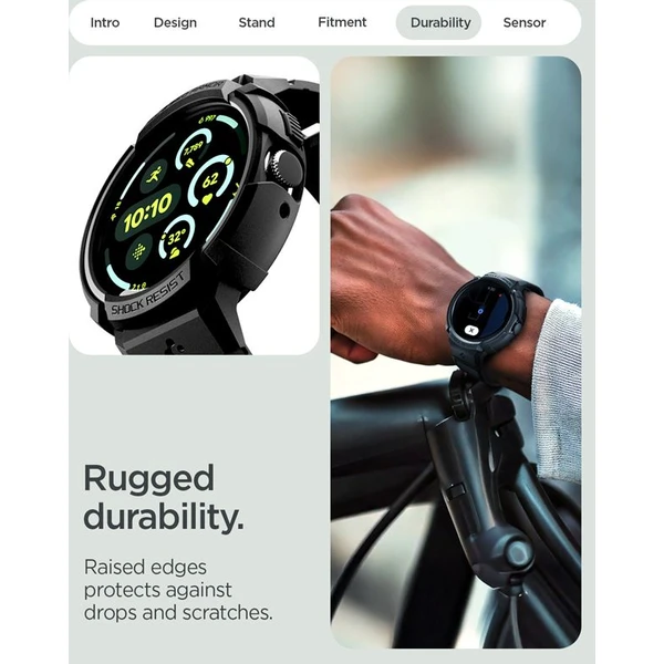 Spigen Rugged Armor Pro + Stand pouzdro s řemínkem a stojánkem Google Pixel Watch 5/4 45mm matte bla - Pouzdra - Obrázek 637e96fbbdff441181c4770ac09c47ea