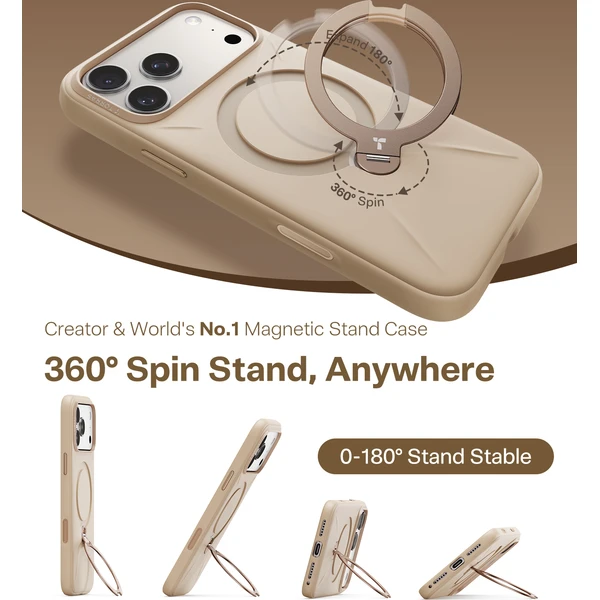 Torras Ostand Q3 Silicone MagSafe kryt iPhone 17 Pro desert gold - Pouzdra - Obrázek 638ba3e6c63c48bfae89b69b796dbbb8