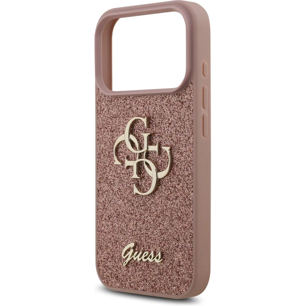 Guess PU Fixed Glitter 4G Metal Logo kryt iPhone 17 Pro růžový - Pouzdra - Obrázek 638e50457fd44c3ea33ad1d32b10e177