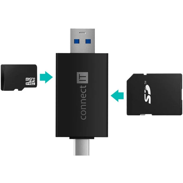 CONNECT IT USB-C/USB-A čtečka karet - Čtečky paměťových karet - Obrázek 63N0000J01