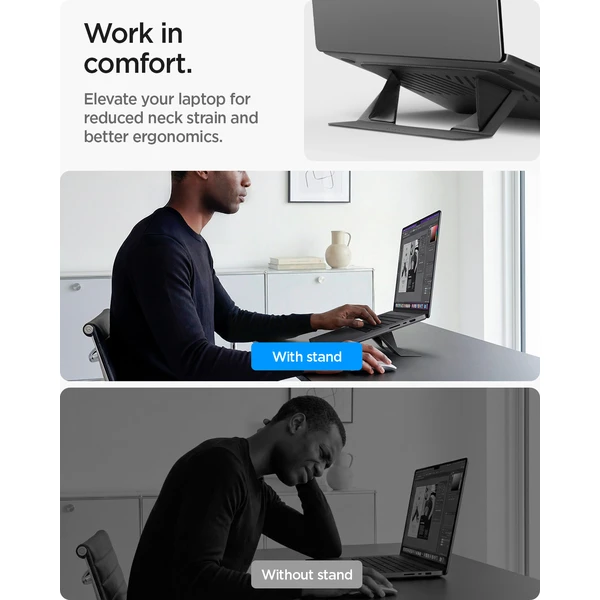 Spigen Slim Fold Laptop Stand LD201-S6 stojánek černý - Stojánky - Obrázek 63a835109f944e0ea817d9bb9bb22b8d