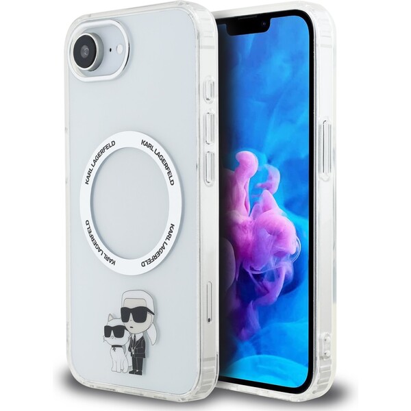 Karl Lagerfeld IML Karl and Choupette MagSafe kryt iPhone 16e čirý