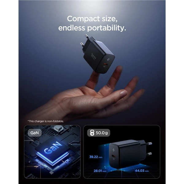 Spigen Essential 20W USB-C nabíječka (EE201EU) černá - Nabíječky - Obrázek 63fa9141de604ad7b7b6501056b454c1